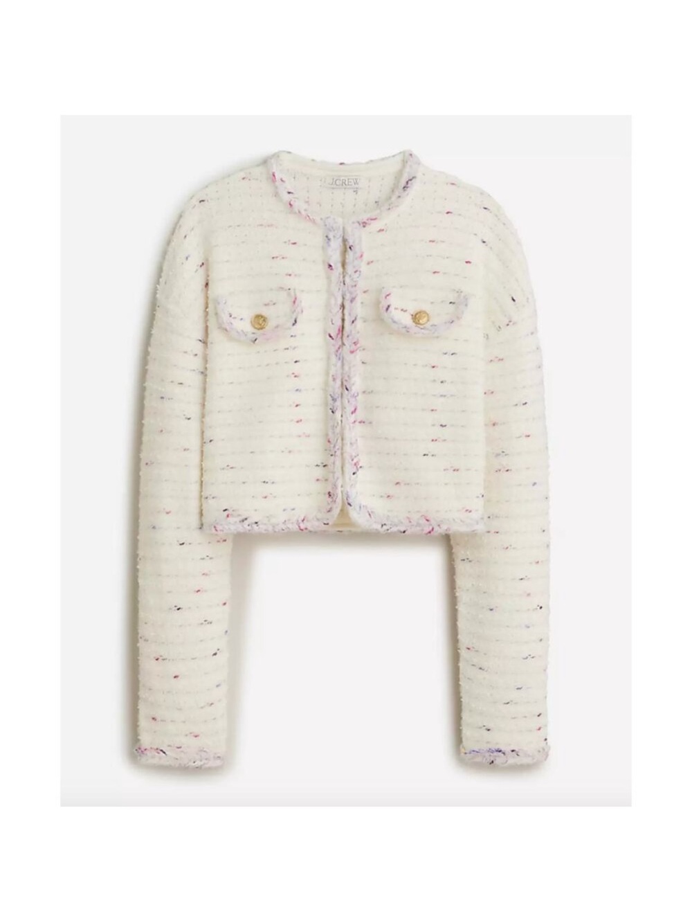 NWT J.Crew | Cropped Lady Jacket with Marled Yarn | Multicolor Speckle | Size M